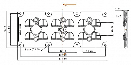 Вторичная оптика DK-173-135*55-TPII-M-V-12H1 (2x6-Dk-ШБ2-В 55x135deg) с уплотнителем