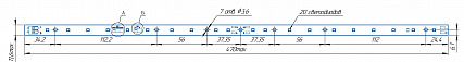 Светодиодный модуль LINE 470x11.6 AL1 2x10 Lumileds 2835 G CRI80 40K40A DL250