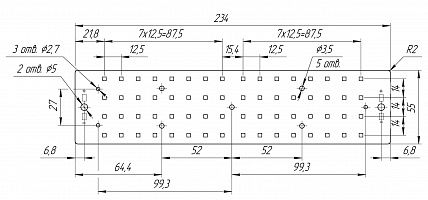 Светодиодный модуль Module 234x55 8x8 AL1.5 3030 750